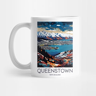 A Pop Art Travel Print of Queenstown - New Zealand Mug